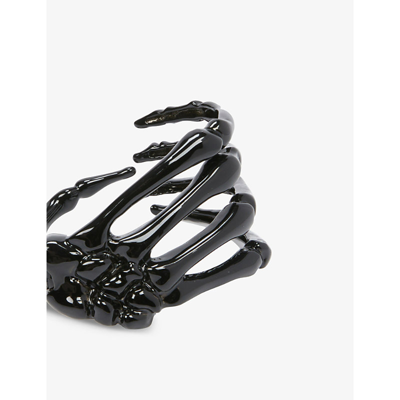Shop Raf Simons Skeleton Brass Bracelet In Black