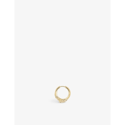 Shop Maria Black Micro 12 22ct Yellow Gold-plated Sterling-silver Single Huggie Hoop Earring