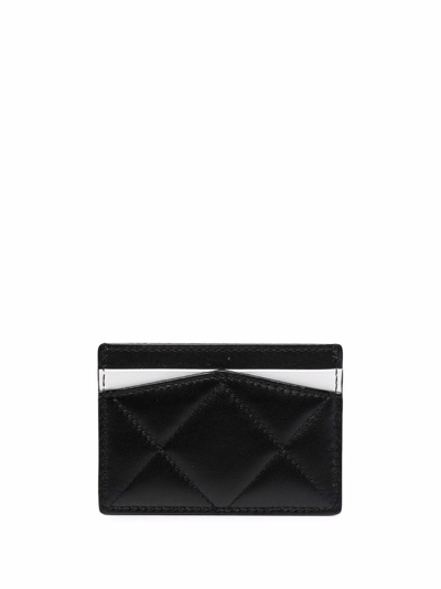 Alexander Mcqueen Quilted Leather Card Holder With Logo Print In