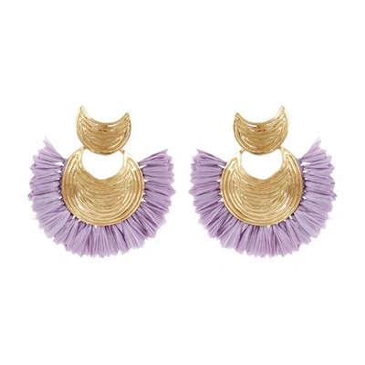 Gas Bijoux Luna Wave Raphia Mini Earrings In Violet | ModeSens