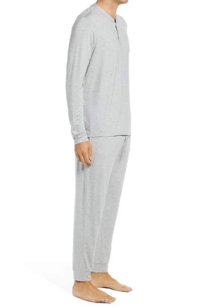 Shop Eberjey Henry Jersey Knit Pajamas In Heather Grey