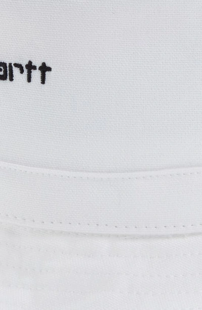 Shop Carhartt Script Bucket Hat In White / Black