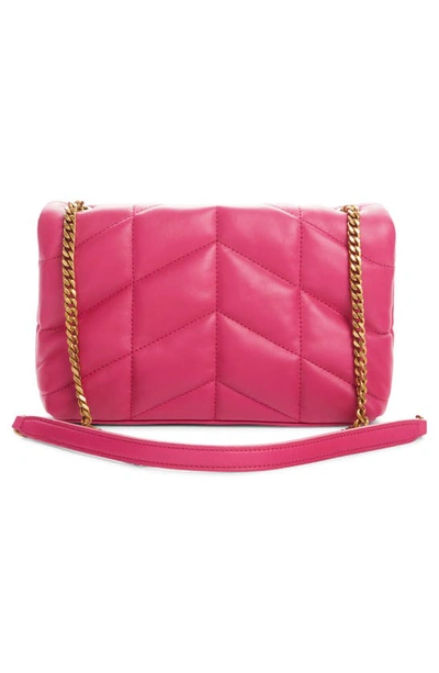 Shop Saint Laurent Toy Loulou Puffer Quilted Leather Crossbody Bag In Bubblegum