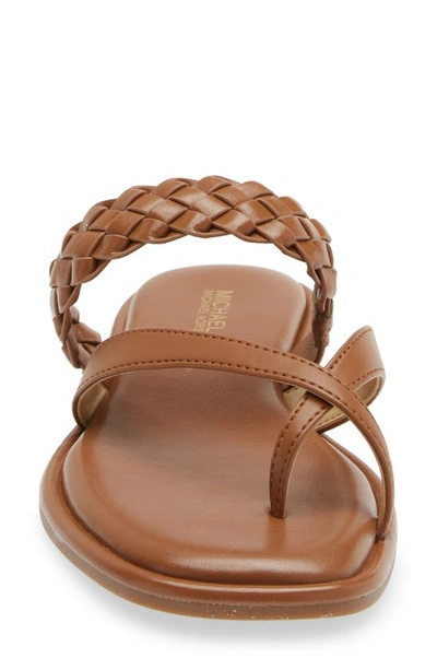 Shop Michael Michael Kors Alba Braide Slide Sandal In Luggage