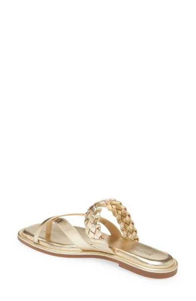 Shop Michael Michael Kors Alba Braide Slide Sandal In Pale Gold