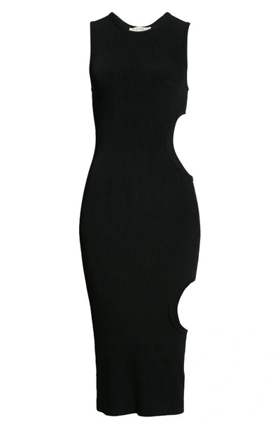 Shop Et Ochs Ellie Rib Cutout Body-con Midi Dress In Black