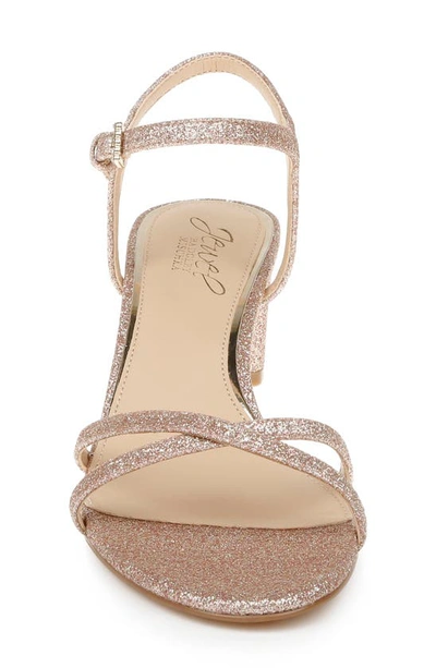 Shop Jewel Badgley Mischka Omari Ankle Strap Sandal In Rose Gold Glitter