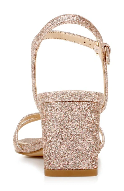 Shop Jewel Badgley Mischka Omari Ankle Strap Sandal In Rose Gold Glitter