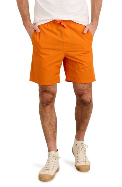 Shop Alex Mill Saturday Cotton Shorts In Orange/ Red