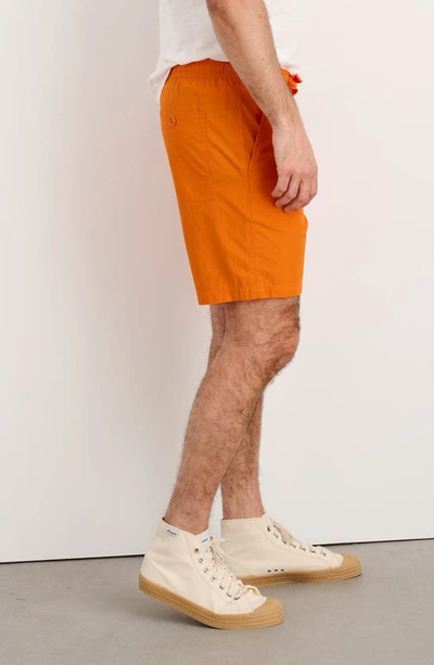 Shop Alex Mill Saturday Cotton Shorts In Orange/ Red