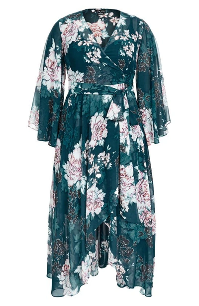 Shop City Chic Jade Blossom Wrap Maxi Dress