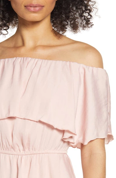 Shop Sam Edelman Off The Shoulder Tiered Dress In Blush