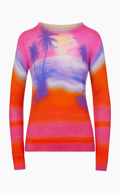 Shop Brandon Maxwell Women's Sunset Jersey Knit Top In Print,multi