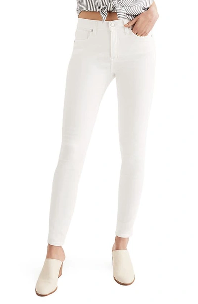 Shop Madewell 9-inch High Waist Skinny Jeans In Pure White