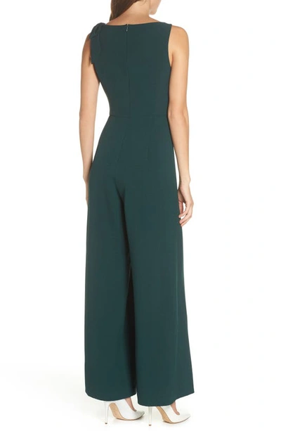 Julia Jordan Shoulder Bow Jumpsuit In Pine
