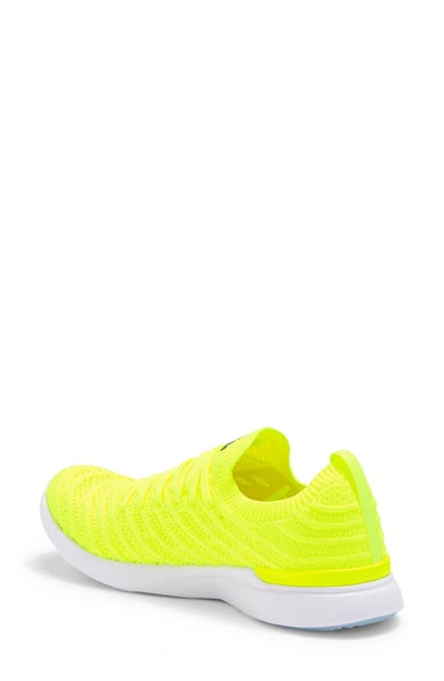 Apl Athletic Propulsion Labs Tracer Neon Techloom And Neoprene Running Sneakers In Energy / Black / White