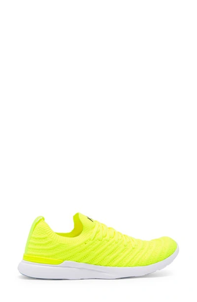 Apl Athletic Propulsion Labs Tracer Neon Techloom And Neoprene Running Sneakers In Energy / Black / White