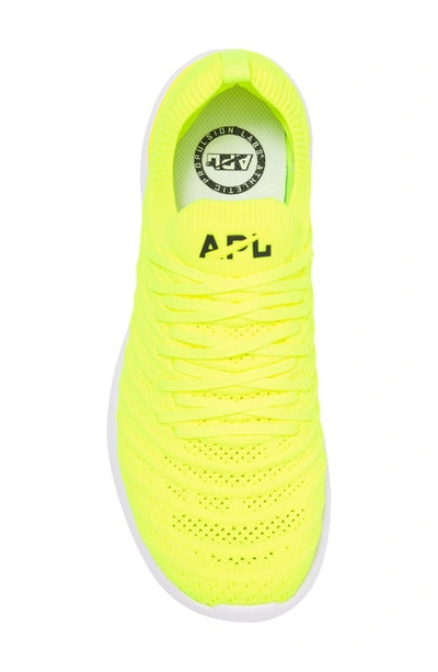 Apl Athletic Propulsion Labs Tracer Neon Techloom And Neoprene Running Sneakers In Energy / Black / White