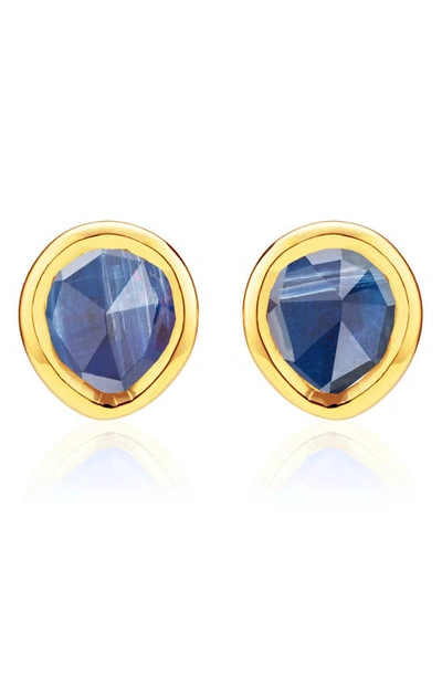 Monica Vinader Siren Mini Stud Earrings In Gold/ Kyanite