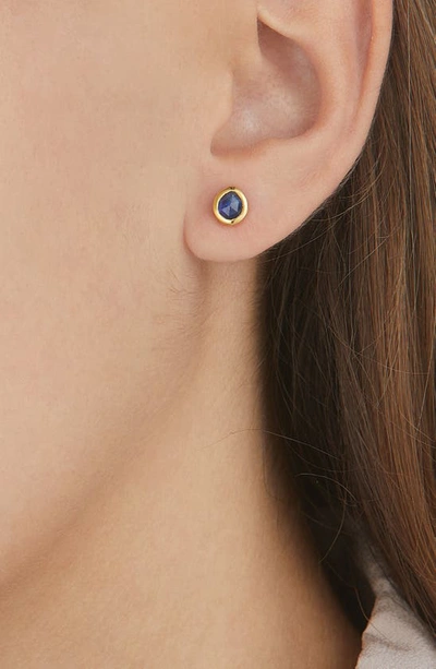 Monica Vinader Siren Mini Stud Earrings In Gold/ Kyanite