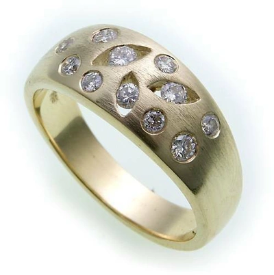 Pre-owned Markenlos Damen Ring Brillant 0,50ct Echt Gold 585 Massiv Gelbgold Si Diamant