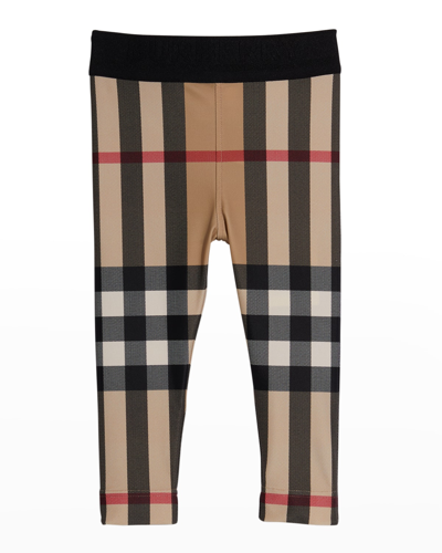 Shop Burberry Girl's Gina Vintage Check Leggings In Archive Beige Ip