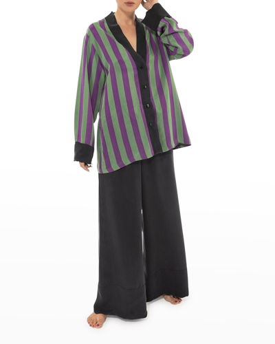 Shop Niluu Harper Printed Button-down Shirt In Stripe