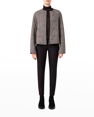 Shop Akris Reversible Boucle & Quilted Tech Jacket In Mocha