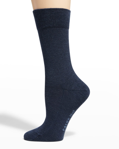 Shop Falke London Ankle Socks In Navy Blue Mel