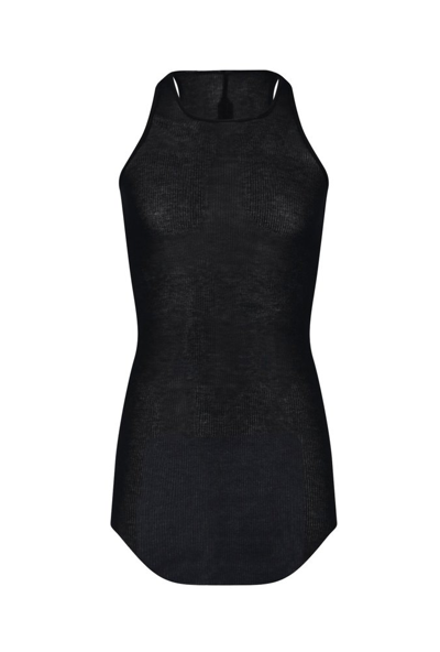 Shop Rick Owens Ribbed Knitted Tank Top In Black