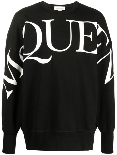 Shop Alexander Mcqueen Felpa Con Logo In Black