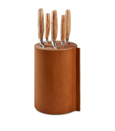 Shop Wusthof 5-piece Amici Knife Set In Brown