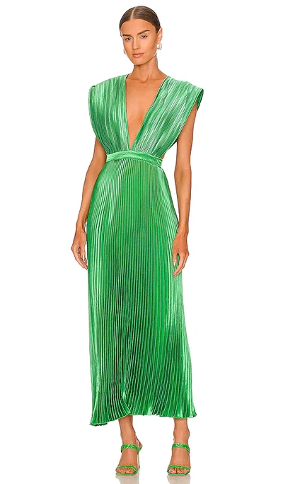 Shop L'idée Gala Midi Dress In Green