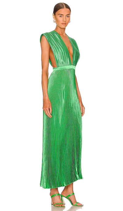 Shop L'idée Gala Midi Dress In Green