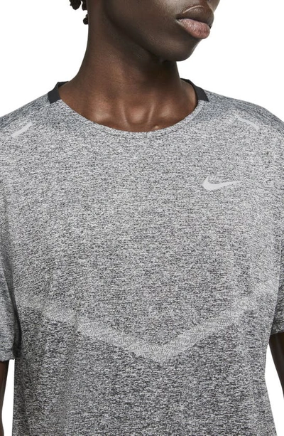 Shop Nike Dri-fit 365 Running T-shirt In Black/ Heather/ Silver