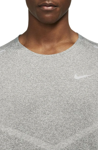 Shop Nike Dri-fit 365 Running T-shirt In Smoke Grey/ Heather/ Silver