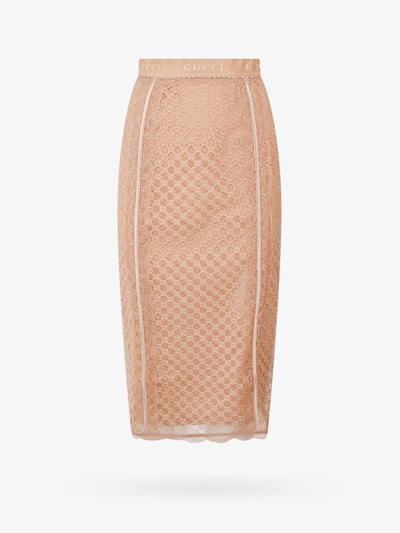 Shop Gucci Skirt In Beige