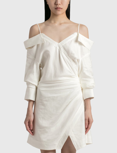 Shop Jonathan Simkhai Monrow Mini Shirt Dress In White
