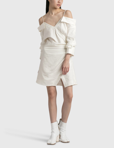 Shop Jonathan Simkhai Monrow Mini Shirt Dress In White