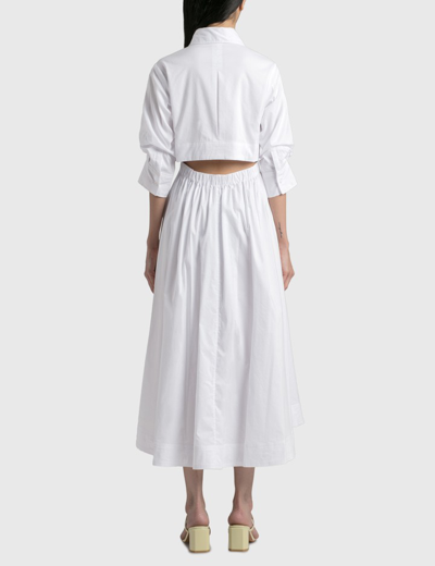 Shop Jonathan Simkhai Jazz Poplin Midi Dress In White