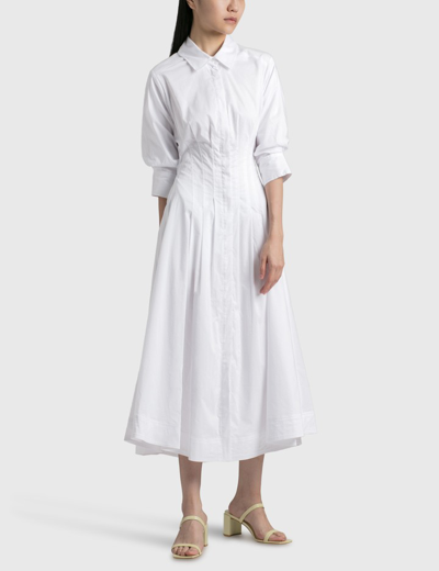 Shop Jonathan Simkhai Jazz Poplin Midi Dress In White