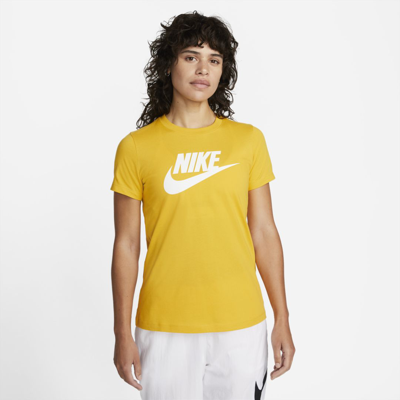 Shop Nike Sportswear Essential T-shirt In Yellow Ochre
