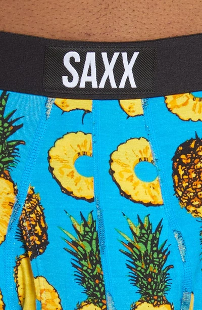 Shop Saxx Ultra Super Soft Relaxed Fit Boxer Briefs In Polka Pineapple- Blue