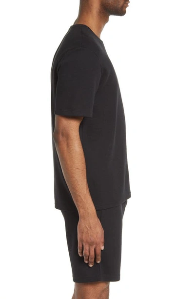 Shop Hugo Boss Thermal Knit Pajama T-shirt In Black