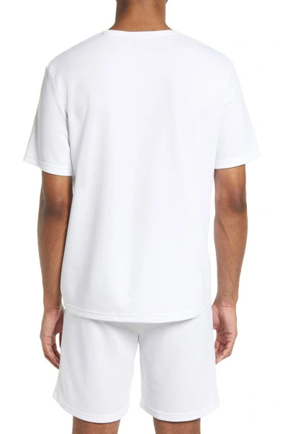 Shop Hugo Boss Thermal Knit Pajama T-shirt In White