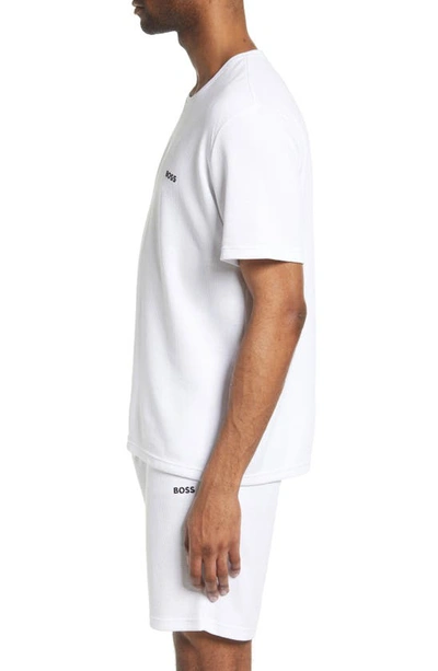 Shop Hugo Boss Thermal Knit Pajama T-shirt In White