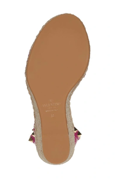 Valentino Garavani Rockstud Double Espadrille Wedge Sandals In Cc Rose  Violet Prune ModeSens