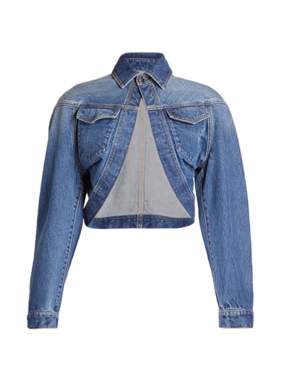 Shop Alaïa Women's Denim Cardi Jacket In Blue Jeans