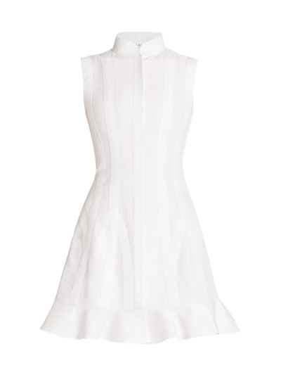 Shop Alaïa Women's Cotton Poplin Shirtdress In Blanc