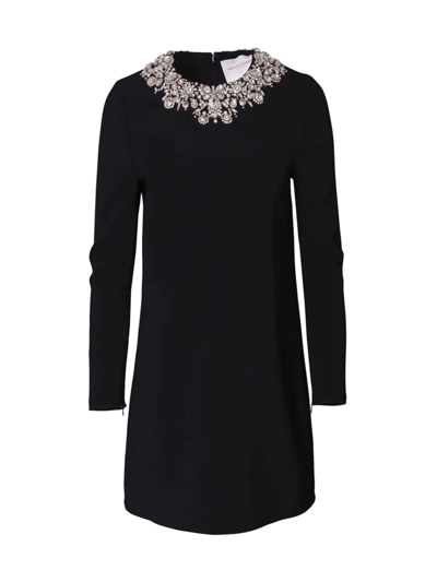 Shop Carolina Herrera Women's Embellished Mini Shift Dress In Black Multi